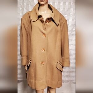 Ulla Popkin Brand Wool Blend Light Brown Size 28/30 Coat.  Beautiful!